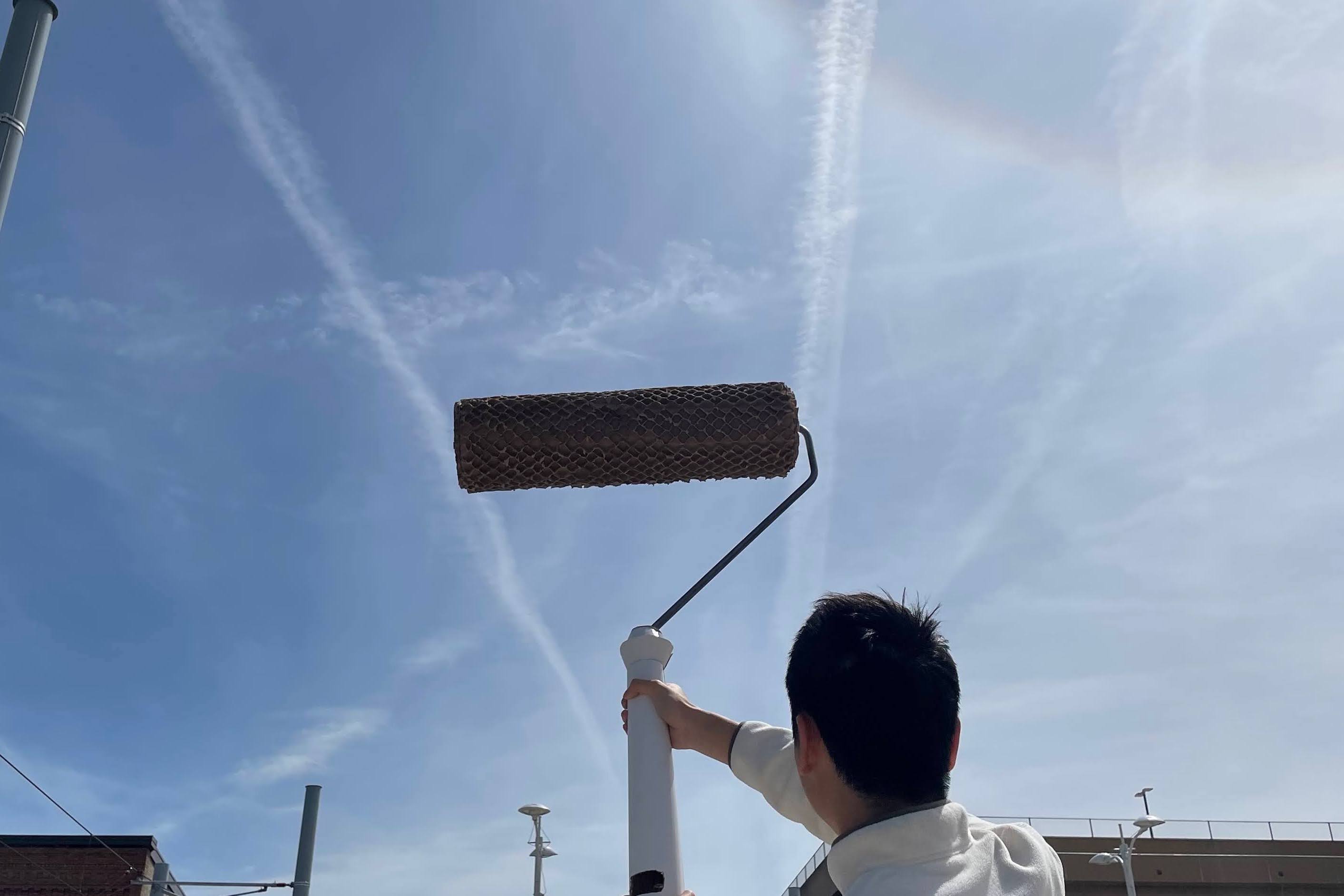 Me painting the sky